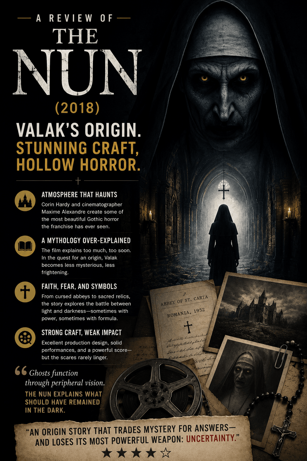 The Nun (2018) Review — Valak’s Origin, Stunning Craft, Hollow Horror