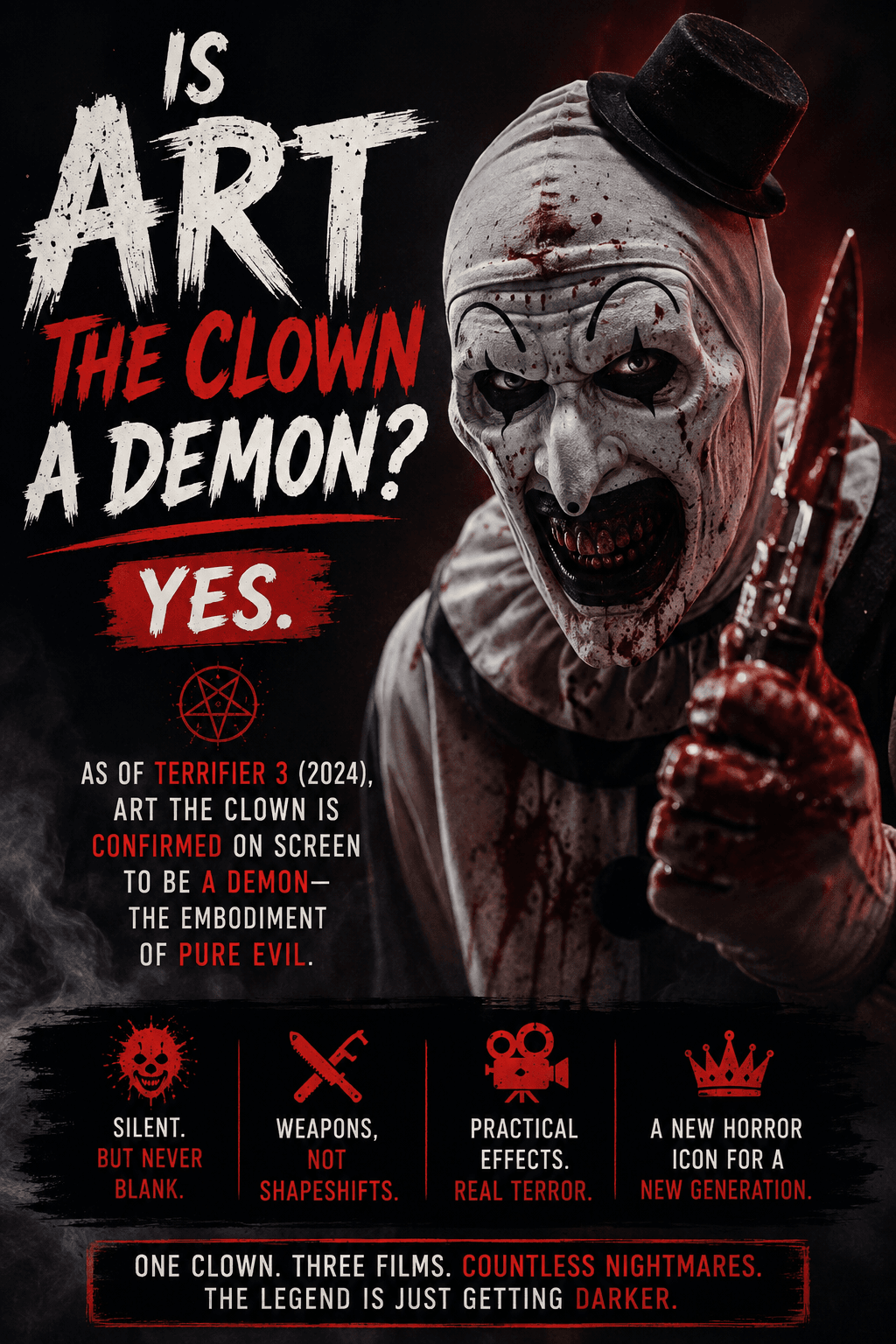 Is Art the Clown a Demon? The Genuine Answer From Terrifier 3 (2024)