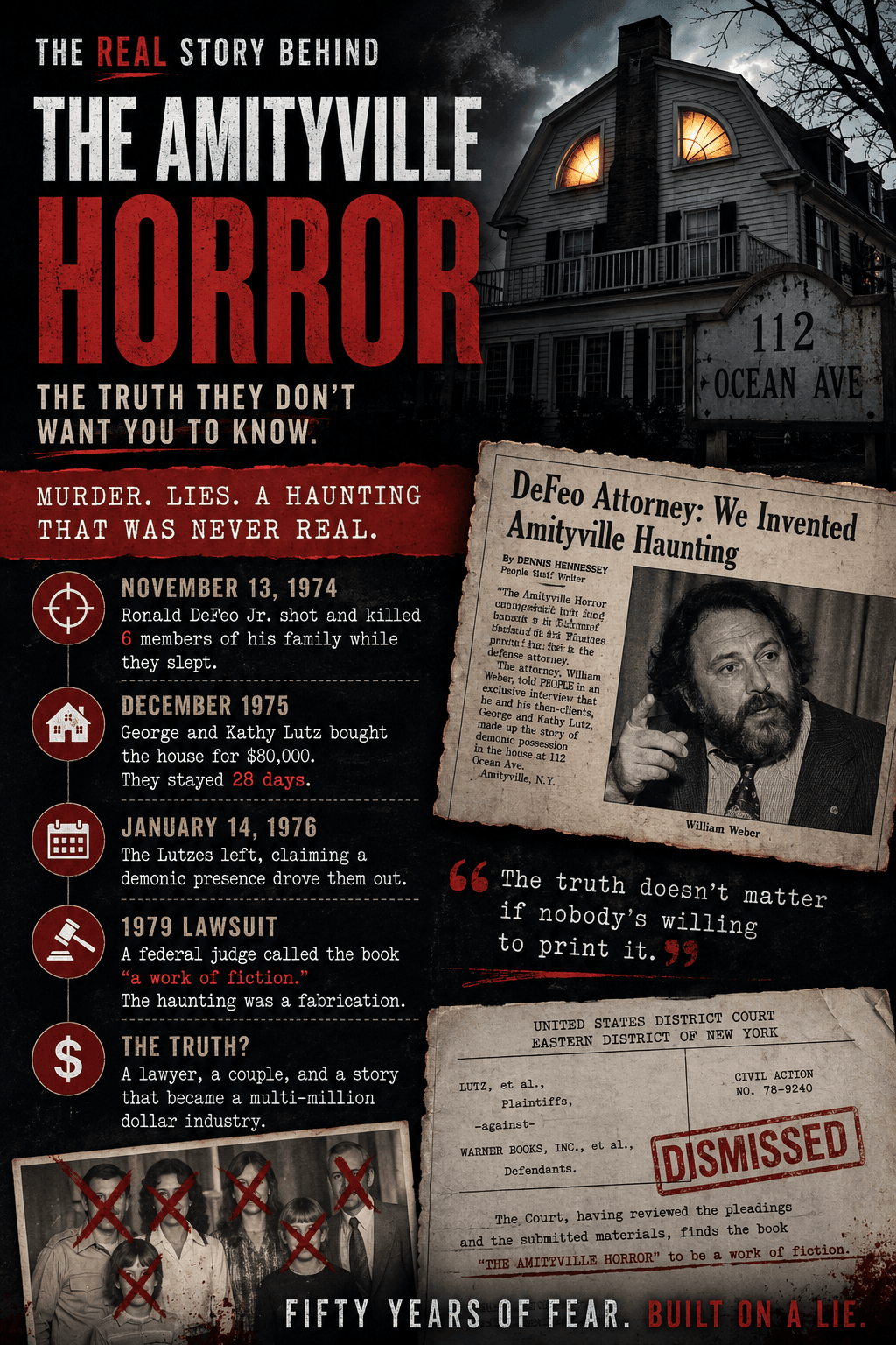 The Amityville Horror True Story: The DeFeo Murders and the Lutz Hoax
